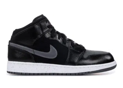 Pre-owned Jordan 1 Mid Premium Sneakers In Black/gym Red/dark Grey