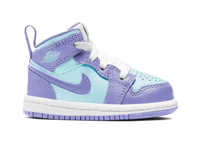 Pre-owned Jordan 1 Mid Purple Aqua Sneakers In Purple Pulse/arctic Punch