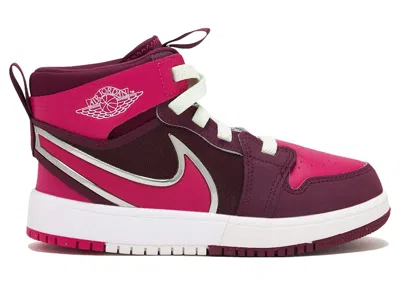 Pre-owned Jordan 1 Mid Rm Easyon Active Pink Sneakers In Bordeaux/white/volt Tint