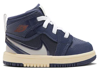 Pre-owned Jordan 1 Mid Rm Easyon Atmosphere Grey Sneakers In Midnight Navy Blue/varsity Red/muslin In Multi