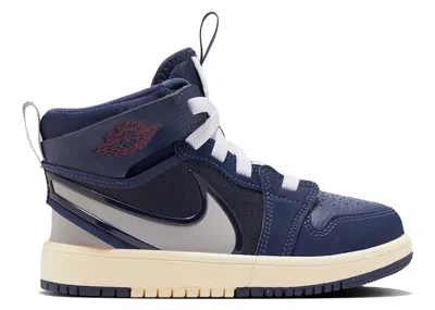 Pre-owned Jordan 1 Mid Rm Easyon Atmosphere Grey Sneakers In Midnight Navy Blue/varsity Red/muslin