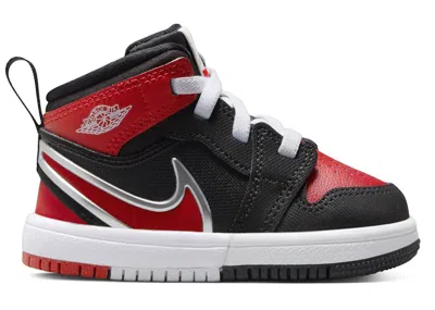 Pre-owned Jordan 1 Mid Rm Easyon Sneakers In Black/white/university Red In Multi