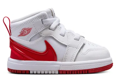 Pre-owned Jordan 1 Mid Rm Easyon Sneakers In White/black/university Red