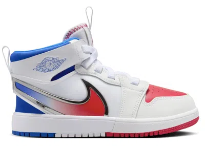 Pre-owned Jordan 1 Mid Rm Easyon Sneakers In White/racer Blue/siren Red