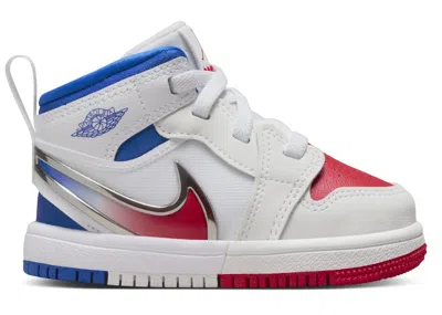 Pre-owned Jordan 1 Mid Rm Easyon Sneakers In White/racer Blue/siren Red