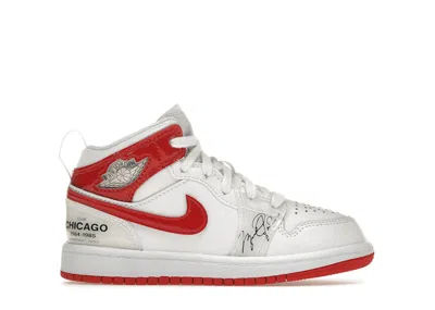 Pre-owned Jordan 1 Mid Rookie Season Sneakers In White/university Red