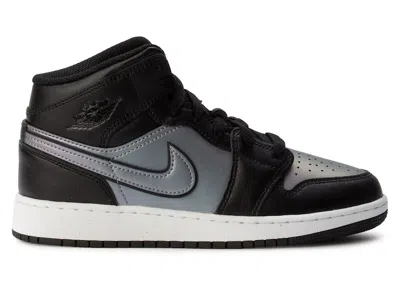 Pre-owned Jordan 1 Mid Se Bg Sneakers In Black/white In Multi