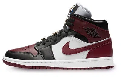 Pre-owned Jordan 1 Mid Se Black Dark Beetroot Women's Cz4385-016 In Multicolor