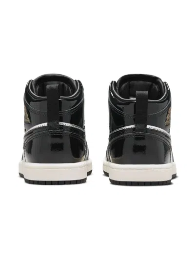 Jordan Kids'  1 Mid Se "black/metallic Silver/sail/metallic Gold" Sneakers