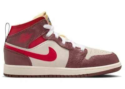 Pre-owned Jordan 1 Mid Se Bread Butter & Sole Sneakers In Coconut Milk/dark Pony/pale Vanilla In Multi