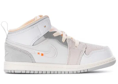 Pre-owned Jordan 1 Mid Se Craft Craft Inside Out Grey Sneakers In White/phantom/sail