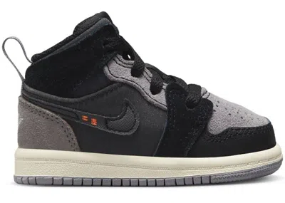 Pre-owned Jordan 1 Mid Se Craft Inside Out Sneakers In Black/cement Grey/light Graphite