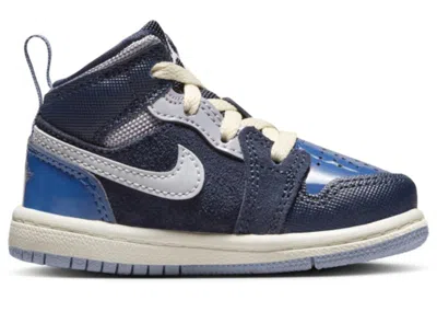 Pre-owned Jordan 1 Mid Se Craft Inside Out Sneakers In Obsidian/white/french Blue