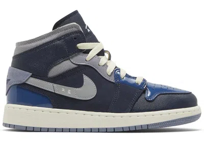 Pre-owned Jordan 1 Mid Se Craft Inside Out Sneakers In Obsidian/white/french Blue In Multi