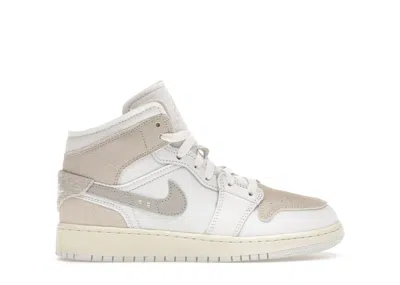 Pre-owned Jordan 1 Mid Se Craft Inside Out Sneakers In White/tech Grey/sail