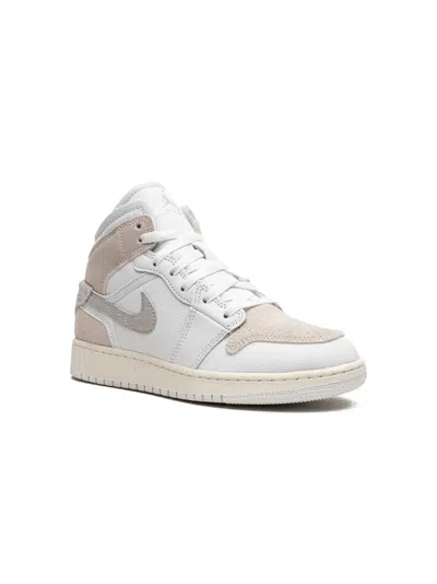 Jordan Kids'  1 Mid Se Craft Sneakers In Light Orewood Brown/tech Grey/white