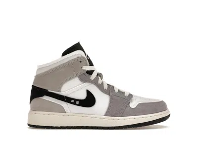 Pre-owned Jordan 1 Mid Se Craft Sneakers In Cement Grey/black/white
