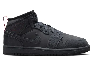 Pre-owned Jordan 1 Mid Se Craft Sneakers In Dark Smoke Grey/varsity Red/black In Multi