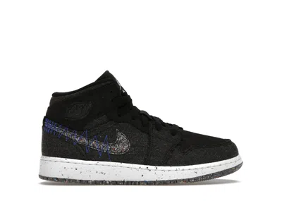 Pre-owned Jordan 1 Mid Se Crater Sneakers In Black