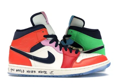 Pre-owned Jordan 1 Mid Se Fearless Melody Ehsani (women's) Sneakers In Sail/obsidian