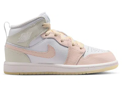 Pre-owned Jordan 1 Mid Se Flamingo Sneakers In Sail/sea Glass/glacier Blue