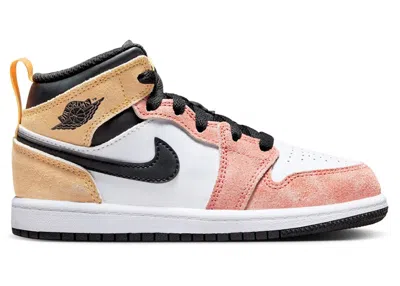 Pre-owned Jordan 1 Mid Se Flight Club Sneakers In Magic Ember/white/black In Multi