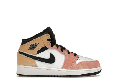 Pre-owned Jordan 1 Mid Se Flight Club Sneakers In Magic Ember/white/black