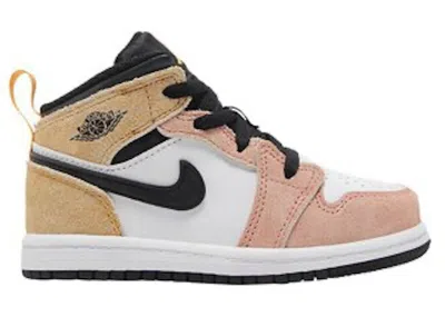Pre-owned Jordan 1 Mid Se Flight Club Sneakers In Magic Ember/white/black