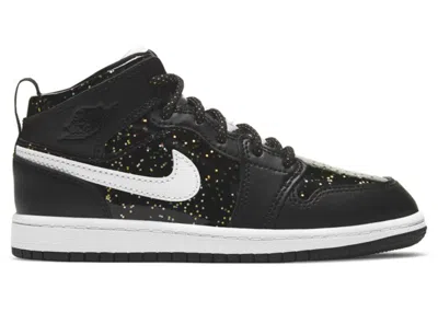 Pre-owned Jordan 1 Mid Se Glitter Sneakers In Black/white