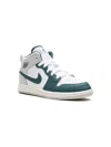 Jordan 1 Mid Se "green" Sneakers In White