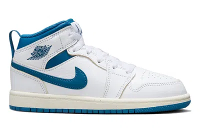 Pre-owned Jordan 1 Mid Se Industrial Blue (ps) In White/sail/industrial Blue