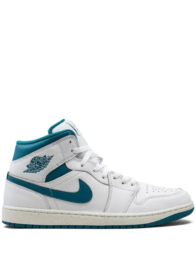 Jordan 1 Mid Se "industrial Blue" Sneakers In 白色