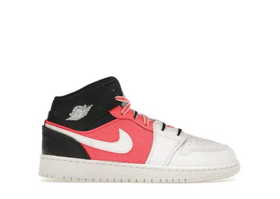 Pre-owned Jordan 1 Mid Se Infrared Sneakers In White/black/infrared 23