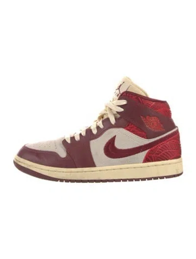 Pre-owned Jordan 1 Mid Se 'lift Up' Athletic Sneakers Athletic Sneakers In Red