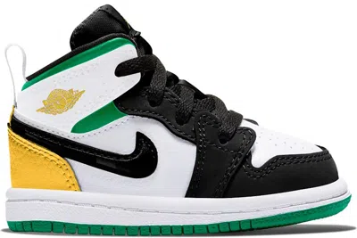 Pre-owned Jordan 1 Mid Se Lucky Green Sneakers In White/laser Orange/black