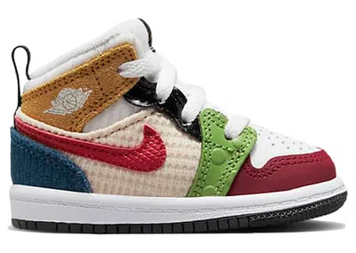 Pre-owned Jordan 1 Mid Se Messy Room Sneakers In Pearl In White/black/pearl White In Multi