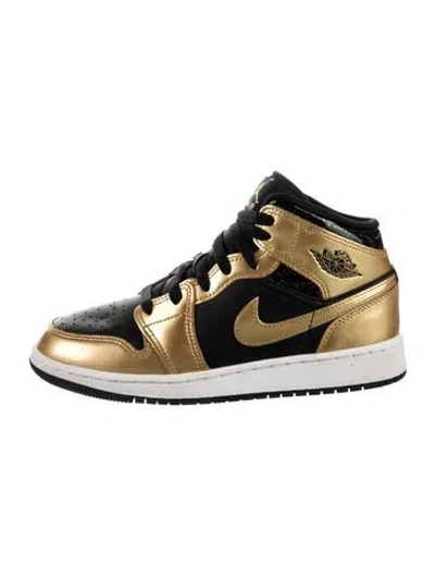 Pre-owned Jordan Babies' 1 Mid Se Metallic Gold Black
