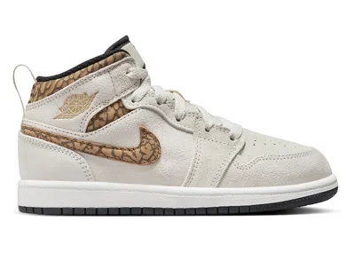 Pre-owned Jordan 1 Mid Se Metallic Gold Sneakers In Light Orewood Brown/white/light British Tan