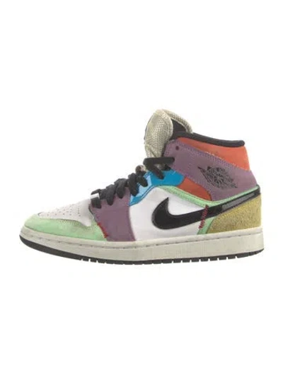 Pre-owned Jordan 1 Mid Se Multi-color Wedge Sneakers In Pink
