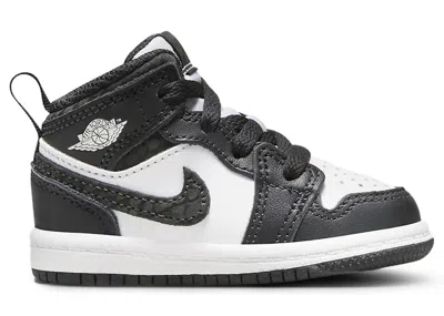Pre-owned Jordan 1 Mid Se Panda Elephant Sneakers In Off Noir/white/black
