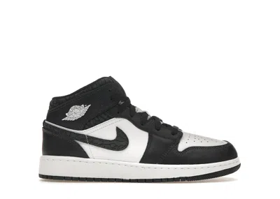 Pre-owned Jordan 1 Mid Se Panda Elephant Sneakers In Off/noir/white