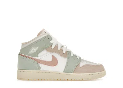 Pre-owned Jordan 1 Mid Se Pink Oxford Sneakers In White/jade Ice/guava Ice In Multi
