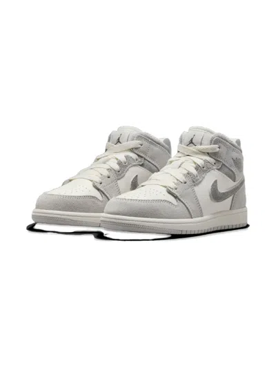 Jordan Kids'  1 Mid Se Ps "neutral Grey" Trainers In Gray
