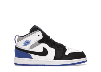 Pre-owned Jordan 1 Mid Se Royal Sneakers In White/hyper Royal/black In Multi