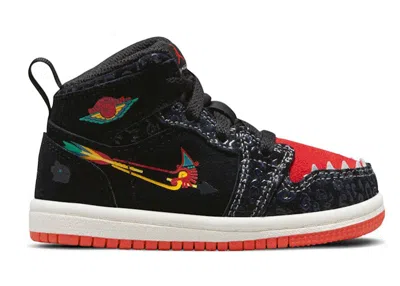 Pre-owned Jordan 1 Mid Se Siempre Familia Sneakers In Black/sail/roma Green In Multi