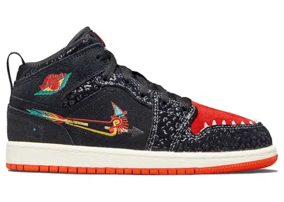 Pre-owned Jordan 1 Mid Se Siempre Familia Sneakers In Black/sail/roma Green In Multi