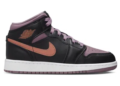 Pre-owned Jordan 1 Mid Se Sky J Orange Sneakers In Black/sky Blue J Mauve/white
