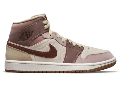 Pre-owned Jordan 1 Mid Se Smoky Mauve (women's) Sneakers In Barely Orange/dark Pony/pale Ivory