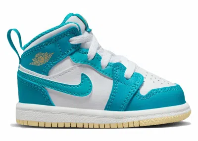 Pre-owned Jordan 1 Mid Se Sneakers In Aquatone/white/celestial Gold In Multi