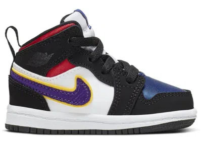 Pre-owned Jordan 1 Mid Se Sneakers In Black/field Purple/white